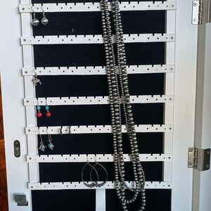 Long 3 strand faux navajo pearl necklace